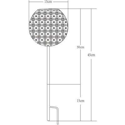 GALIX Metalen decoratie met zonne-energie - Retro design
