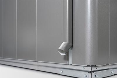 Metalen berging Neo - Enkele deur - Zilver/kwartsgrijs - 1A (180x180 cm) Metalen berging Neo - Enkele deur - Zilver/kwartsgrijs - 1A (180x180 cm)