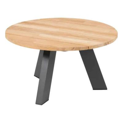 Cosmic salontafel met teak tafelblad 65 cm dia. H35 cm 4SO 4SO - 4so