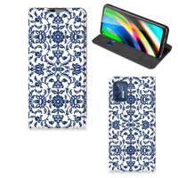 Motorola Moto G9 Plus Smart Cover Flower Blue - thumbnail
