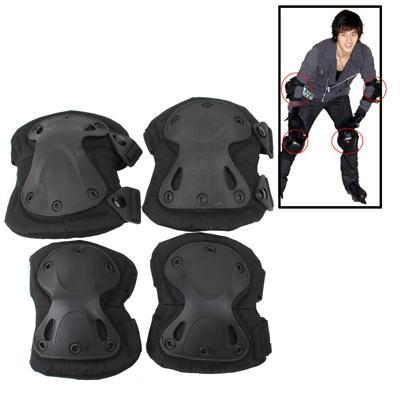 Unieke X-vormige paren uitkomen XTAK tactische knie en elleboog Pads beschermende Gear(Black)