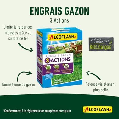 Gras - meststof - Algoflash Naturasol - 3 acties - 3 kg - thumbnail