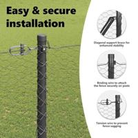 VidaXL Afrasteringspaal grijs 25 x 1,6 m (25 mm gaas) staal en pvc - thumbnail
