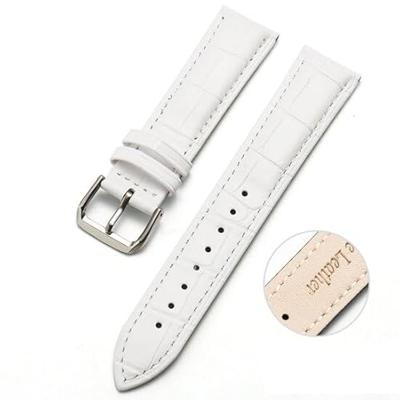 By Qubix - Crocodile leren bandje - Wit - Compatible met Garmin Vivoactive 6 / Vivoactive 5 / Vivoactive 3 - Compatible Garmin bandje - Bandbreedte: 20mm