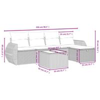 5-delige Loungeset met kussens poly rattan beige - thumbnail