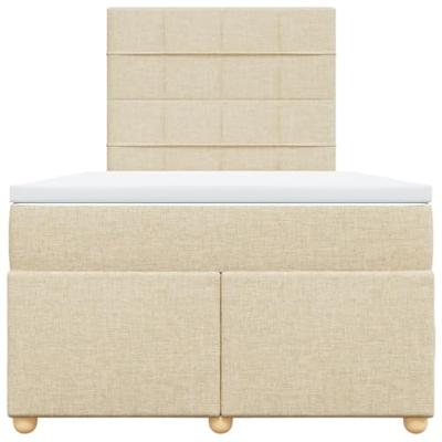 Boxspring met matras stof crèmekleurig 120x200 cm