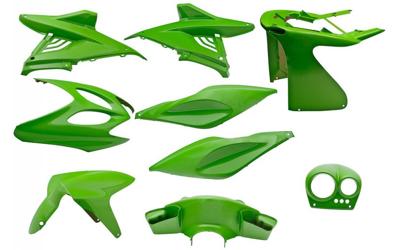 Plaatset 9-delig Edge voor Yamaha Aerox tot bouwjaar 2014 - kawasaki groen