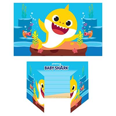 Uitnodigingen Baby Shark (8st)