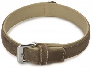 Beeztees comfort - halsband hond - leer - grijs - 40 cm x 17 mm