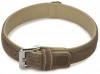 Beeztees comfort - halsband hond - leer - grijs - 40 cm x 17 mm - thumbnail