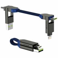 Rolling Square inCharge X | Alles in één kabel voor o.a. iPhone, Android, USB C en meer - Blauw - thumbnail