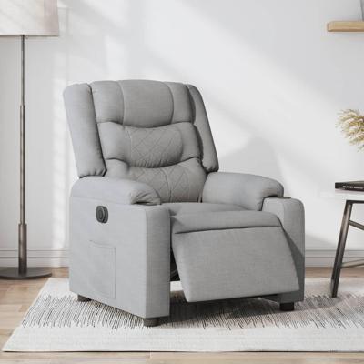 Fauteuil elektrisch verstelbaar stof lichtgrijs