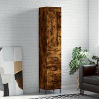 Hoge kast 34,5x34x180 cm bewerkt hout gerookt eikenkleurig - thumbnail