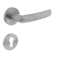 Intersteel Deurkruk Blok op rozet met profielcilinderrozetten - RVS - thumbnail