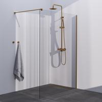 BRAUER Season inloopdouche model C helder glas 140x200 incl. glascoating goud geborsteld - thumbnail