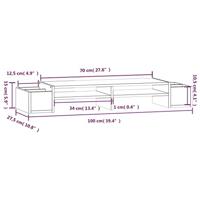 Monitorstandaard 100x27,5x15 cm massief grenenhout wit - thumbnail