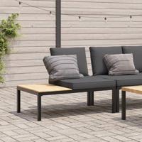 Tuinbank met kussens aluminium zwart - thumbnail