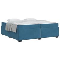 Bedframe met matras Donkerblauw 200 x 200 cm Fluweel - thumbnail