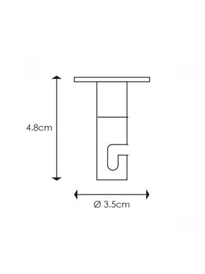 Light depot - plafondhaak - mat staal - Outlet