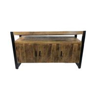 OUTLET Onderkast BWS Mango Wood 135x45x90 cm Met Mat Zwart Metaal - thumbnail