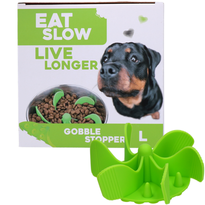 Eat Slow Live Longer Gobble Stopper Groen L