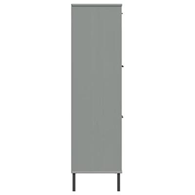Boekenkast met metalen poten OSLO 90x35x128,5 cm hout grijs