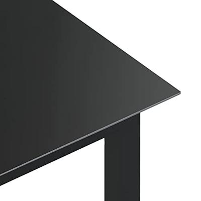 Tuintafel 80x80x74 cm aluminium en glas zwart - thumbnail