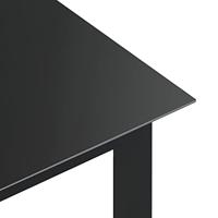 Tuintafel 80x80x74 cm aluminium en glas zwart - thumbnail