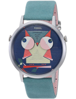 Horlogeband Fossil ES4169 Leder Turquoise 20mm - thumbnail