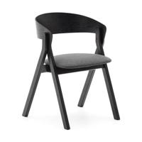 Kave Home Eetkamerstoel 'Godia' Essen en rubberhout, kleur Grijs/Zwart - thumbnail