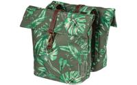 Basil ever-green dubbele fietstas, gerecycled pet, waterkerende vouwsluiting, vegan leather, 28-32l, thyme groen - thumbnail