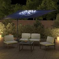 VidaXL Zweefparasol met led-verlichting 400x300 cm azuurblauw - thumbnail