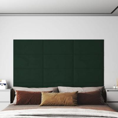 Wandpanelen 12 st 2,16 m 60x30 cm fluweel donkergroen Wandpanelen 12 st 2,16 m 60x30 cm fluweel donkergroen