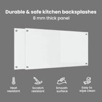 VidaXL Keuken achterwand 2 pcs doorzichtig 100 x 50 cm gehard glas - thumbnail