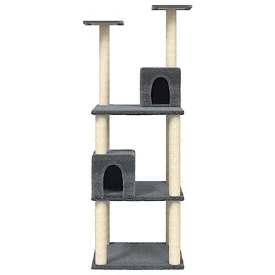 VidaXL Kattenmeubel met sisal krabpalen 141 cm donkergrijs - thumbnail
