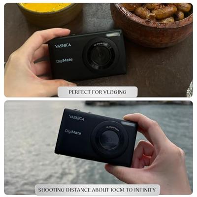 Yashica DigiMate 4K digitale camera, 18x zoom, compact en licht, ondersteunt micro SD-kaarten, ideaal voor reizen, buiten en dagelijks gebruik
