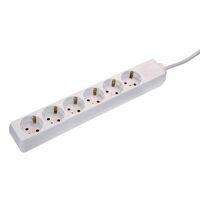 Schwabe Stekkerdoos zwart 6 x randaarde 1,4m kabel