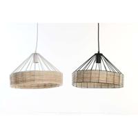 Plafondlamp DKD Home Decor 35 x 35 x 22 cm Zwart Metaal Rotan 50 W (2 Stuks) - thumbnail