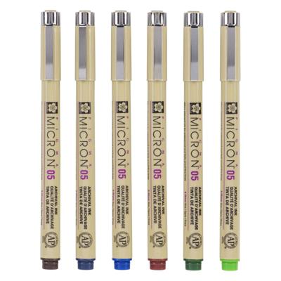 Sakura pigma micron 05 etui met 6 aardekleuren