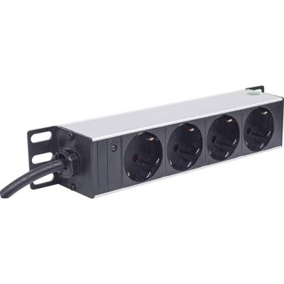 Intellinet 714020 10 inch Stekkerdoos voor patchkast Incl. 2 metalen houders voor 10 kasten Aluminium, Zwart