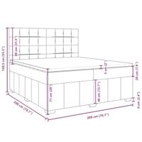 Boxspring met matras stof taupe 200x200 cm - thumbnail