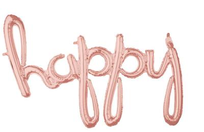 Folieballon 'Happy' Rosé Goud