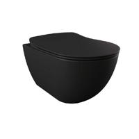 Creavit Wandcloset Freedom Randloos Mat Zwart - Wandcloset Exclusief Toiletzitting - thumbnail