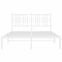Bedframe met hoofdbord metaal wit 120x200 cm - thumbnail