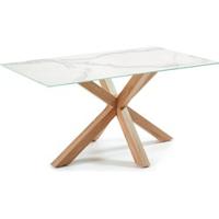 Kave Home Eettafel 'Argo' Keramiek, 160 x 90cm, kleur Wit/Naturel - thumbnail