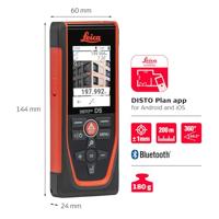 Leica Disto D5 Laserafstandsmeter Bluetooth, Documentatie-app, Li-ion accu 200 m - thumbnail
