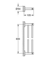 GROHE Essentials Handdoekhouder - 60cm - dubbel - supersteel 40802dc1 - thumbnail