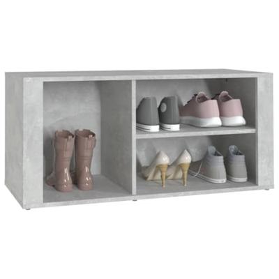 VidaXL Schoenenkast 100x35x45 cm bewerkt hout betongrijs VidaXL Schoenenkast 100x35x45 cm bewerkt hout betongrijs