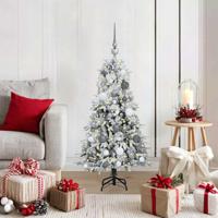 VidaXL Kunstmatige inklapbare kerstboom wit 120 cm pe en pvc - thumbnail