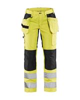 Blåkläder Dames werkbroek High-Vis met stretch 71631811 | High-Vis Geel/Zwart | Maat 44 - 7330509615416 - thumbnail